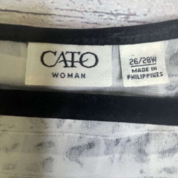 Cato Ruffled Blouse 4X ( 26/28W) Stretch Boho Whimsical Animal Print - Picture 7 of 11